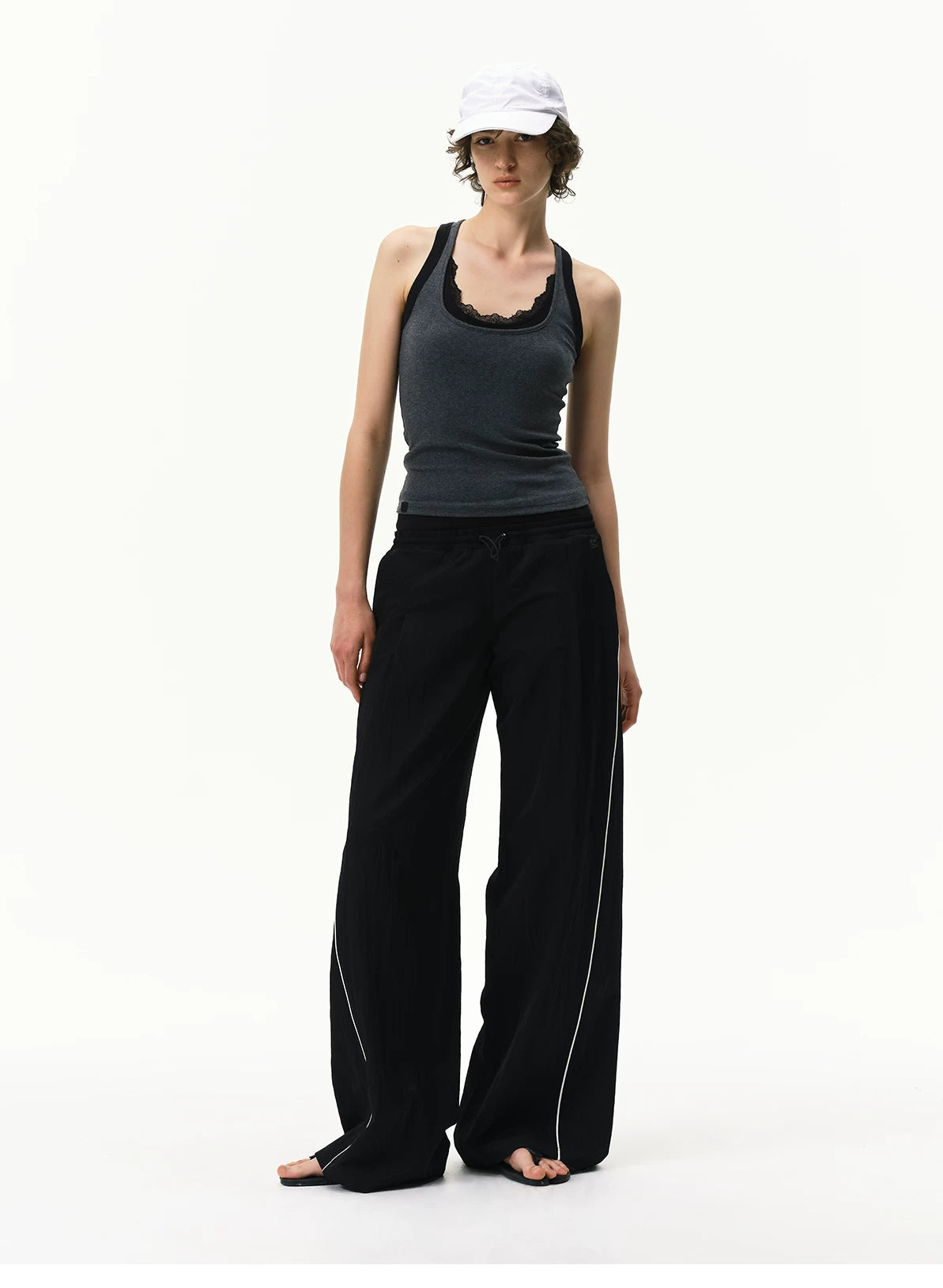 Cooling Lyocell Double-Waistband Wide-Leg Pants