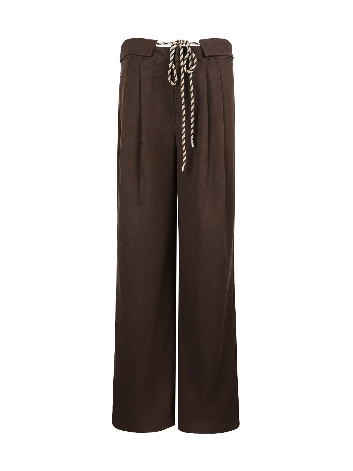 Casual Brown Wide-Leg Pants