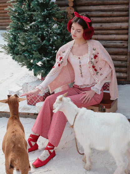 French Sweet Knit Long-Sleeve Base Crewneck