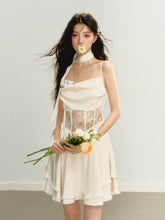 Satin Lace Panel Dress - CHINASQUAD