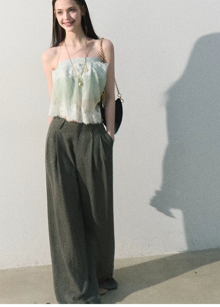 Quiet Fruit Lace Off-Shoulder Bandeau Bustier