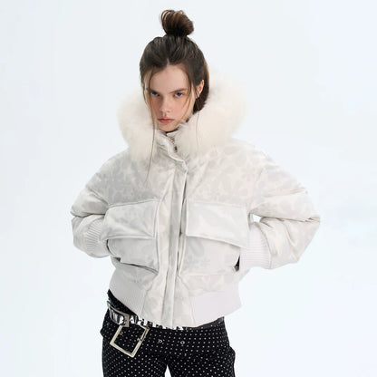 Vintage Printed Short Down Jacket