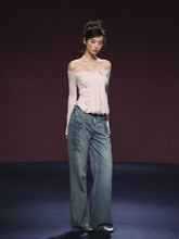 Beaded Embroidery Wide-Leg Straight Jeans - CHINASQUAD