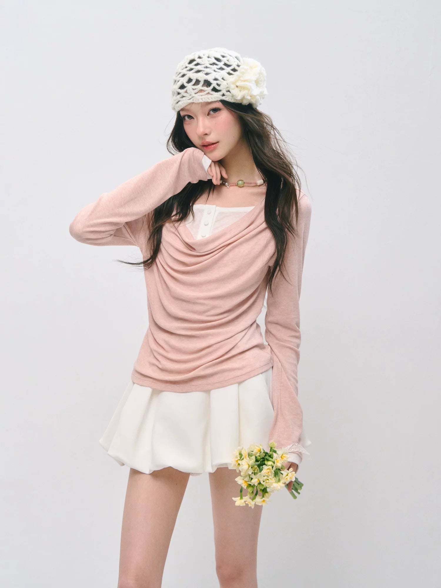 Preppy Pleated Bubble Mini Skirt