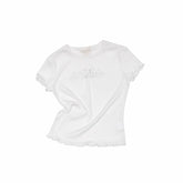 Rhinestone Logo Slim-Fit Baby Tee 1Jinn Studio