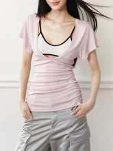 Color-Block Real Two-Piece U-Neck T-Shirt - CHINASQUAD
