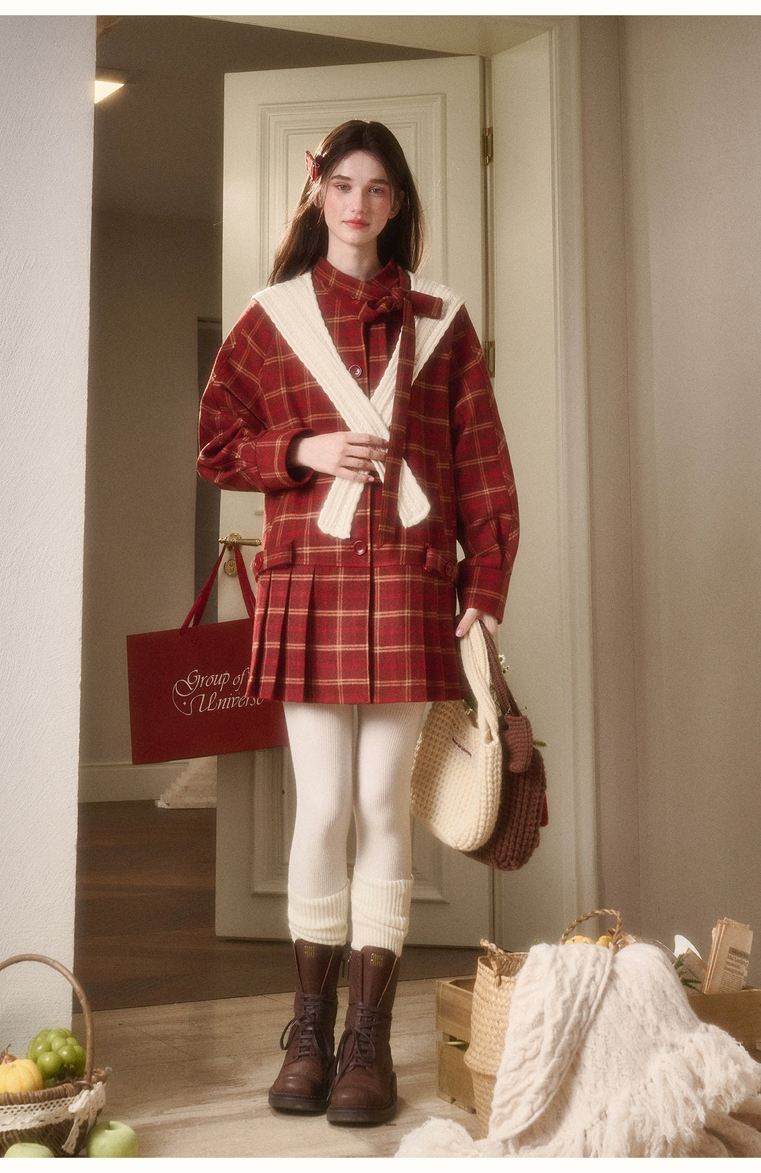 Cosagach Plaid Wool Coat