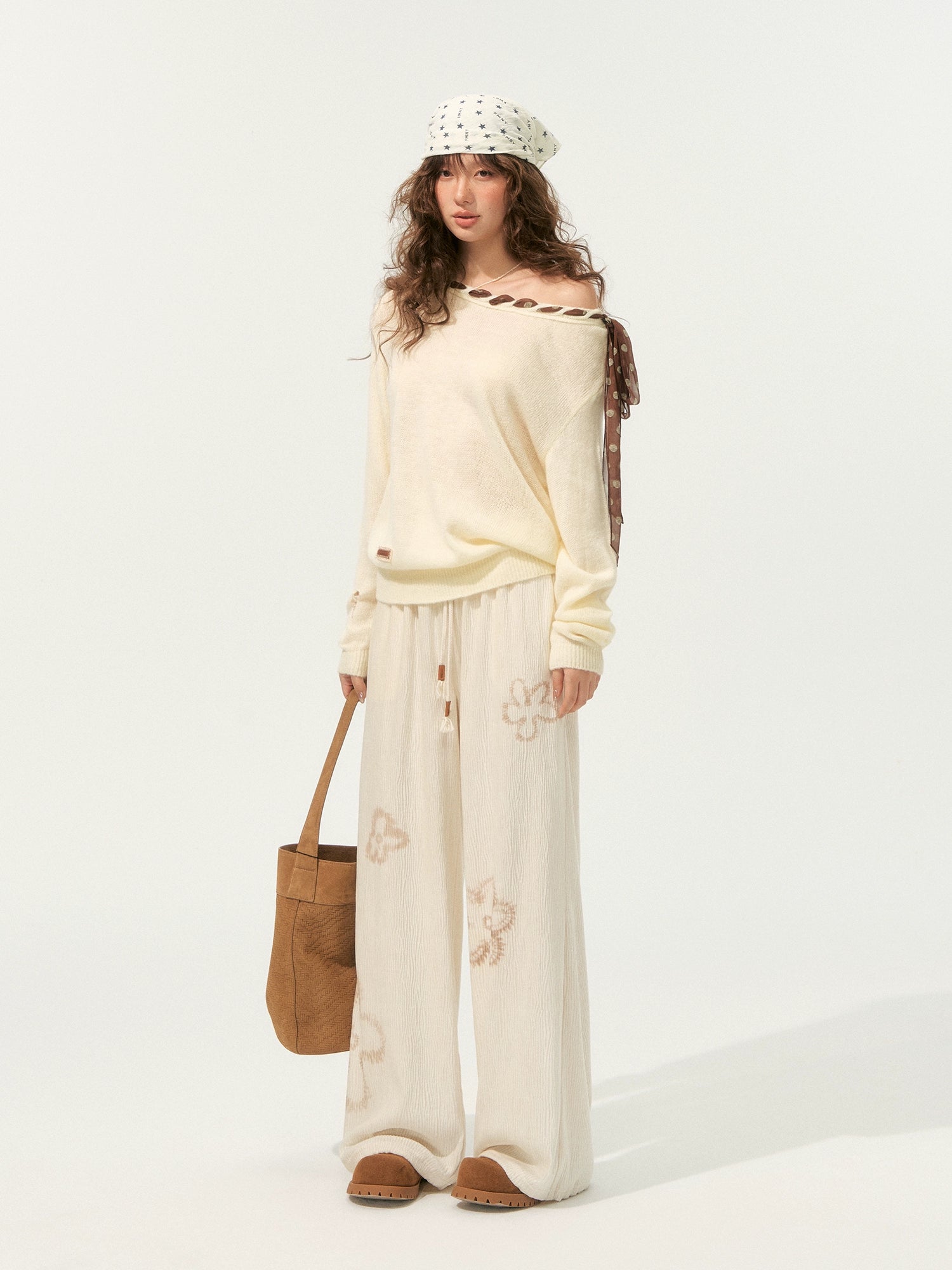 Floral Pleated Drawstring Pants - CHINASQUAD