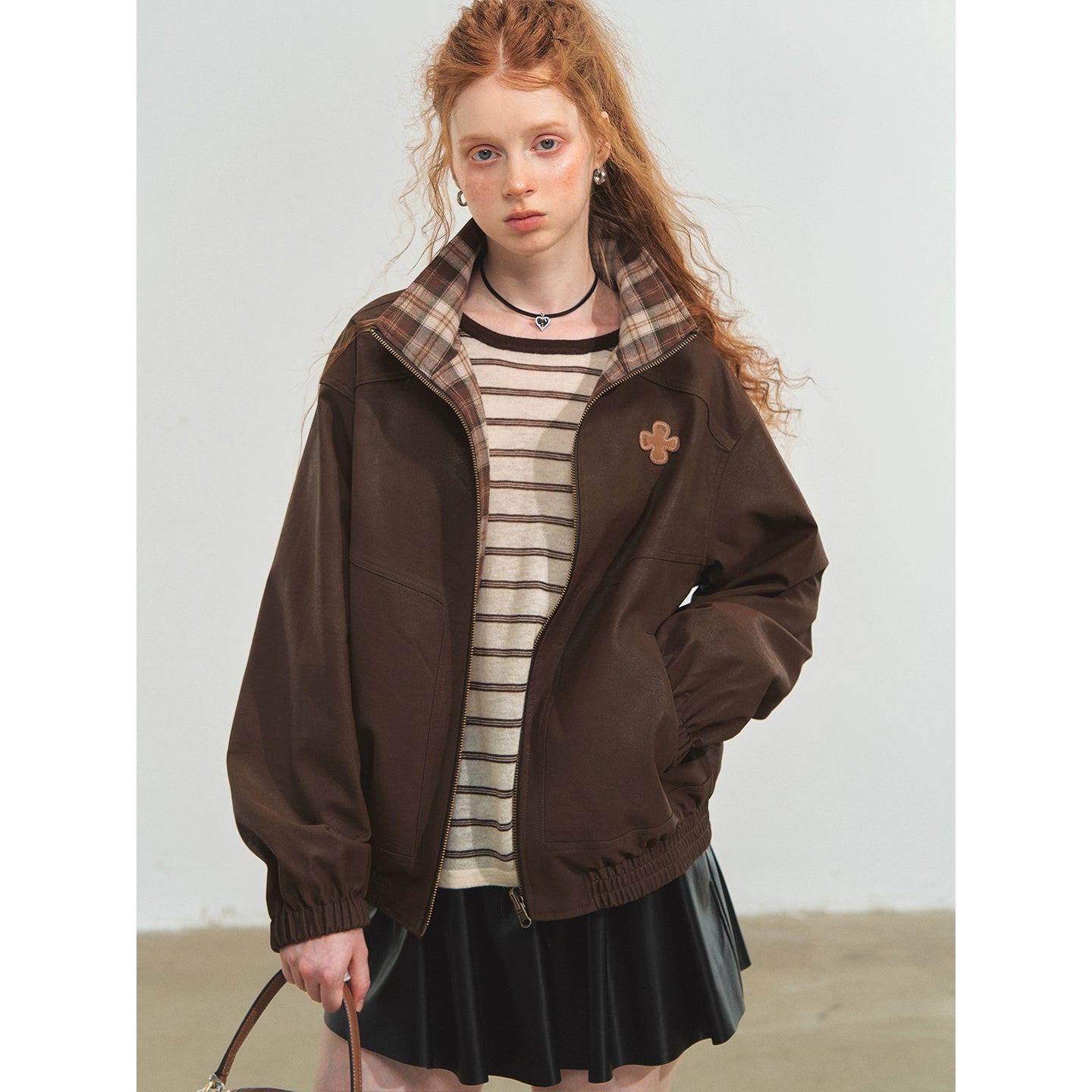 REVERSIBLE STAND COLLAR COAT Ameri Retro 【公式通販】