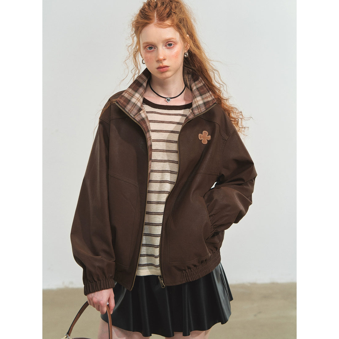Vintage Reversible Stand-Collar Jacket