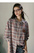 Brown & Blue Plaid Shirt Jacket - CHINASQUAD