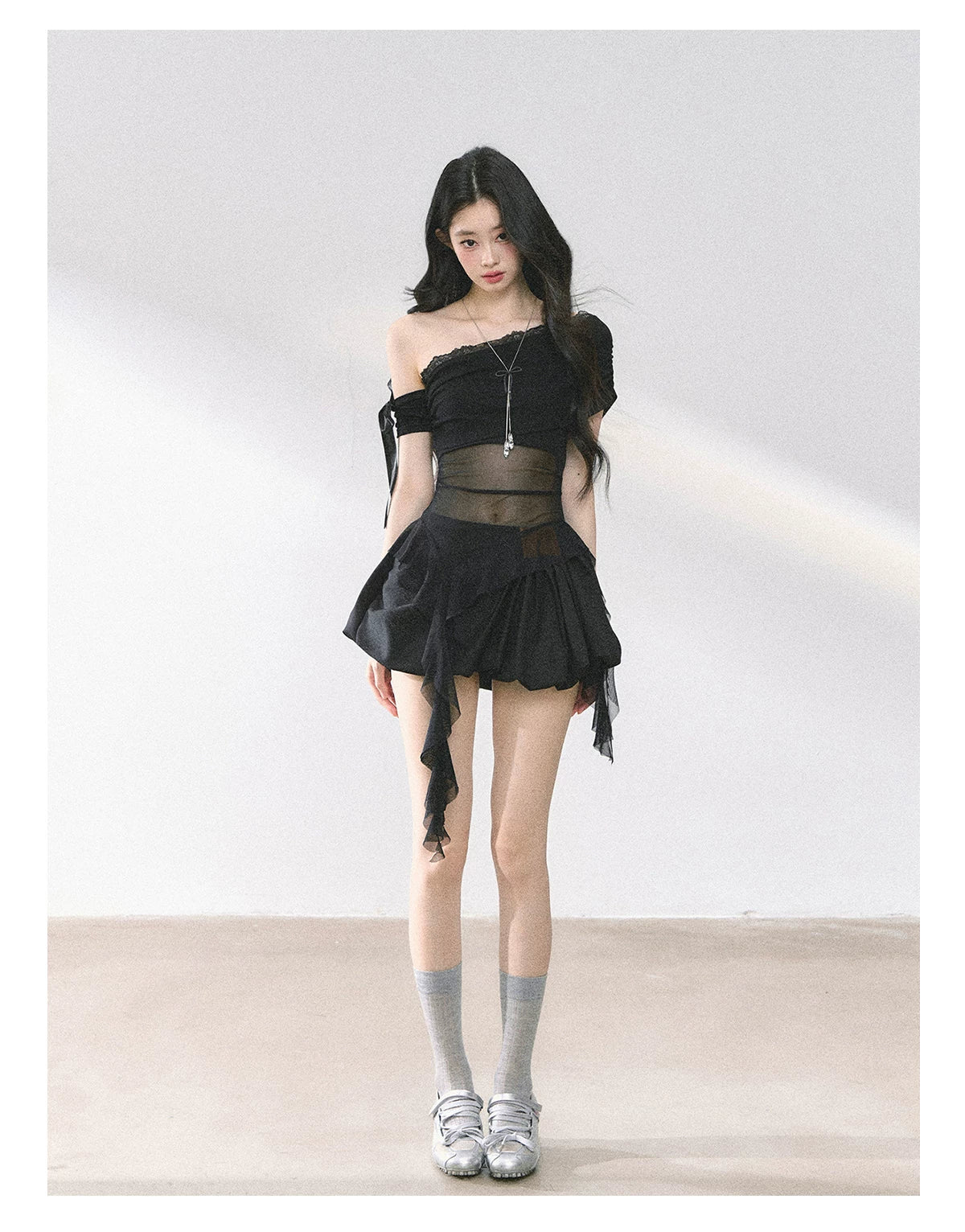 American-Style High-Waist Bubble Mini Skirt