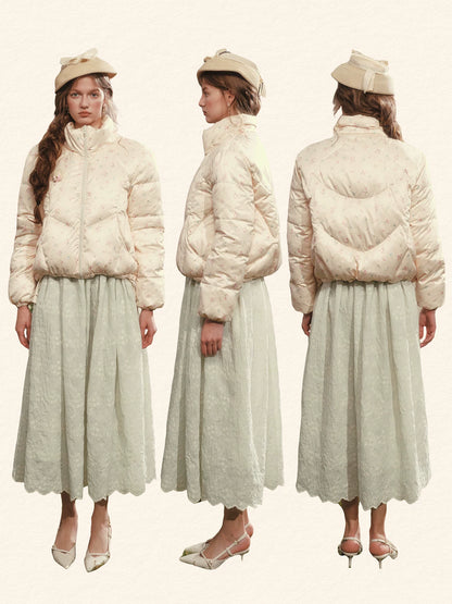 French Cropped Down Puffer Jacket