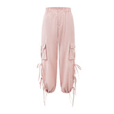 Pink Tie Cargo Pants - CHINASQUAD