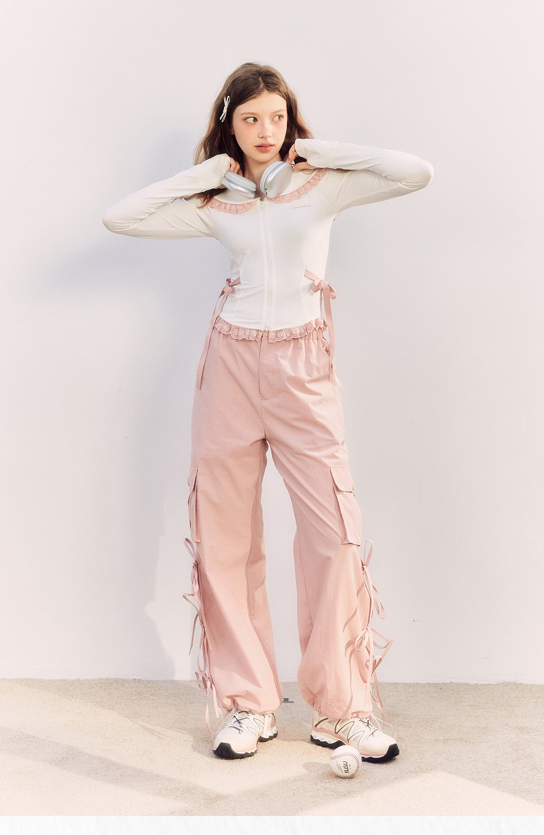 Pink Tie Cargo Pants - CHINASQUAD