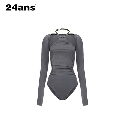 Y2K Convertible Halter Layered Two-Piece Top