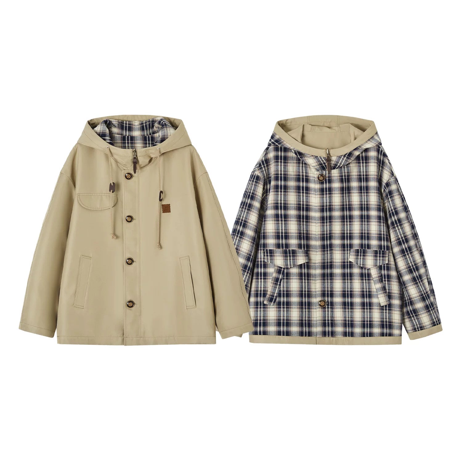 Reversible Hooded Windbreaker Jacket