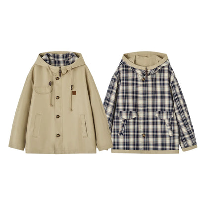 Reversible Hooded Windbreaker Jacket