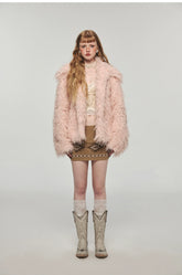 Furry Long Collar Faux Fur Coat - CHINASQUAD