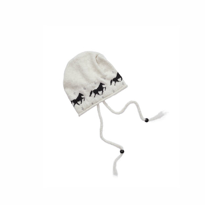 Fair Isle Pony Jacquard Knit Beanie