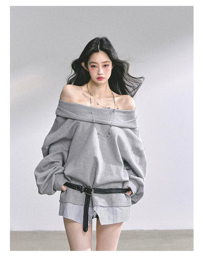 Two-Piece Oversized Hooded Sweatshirt