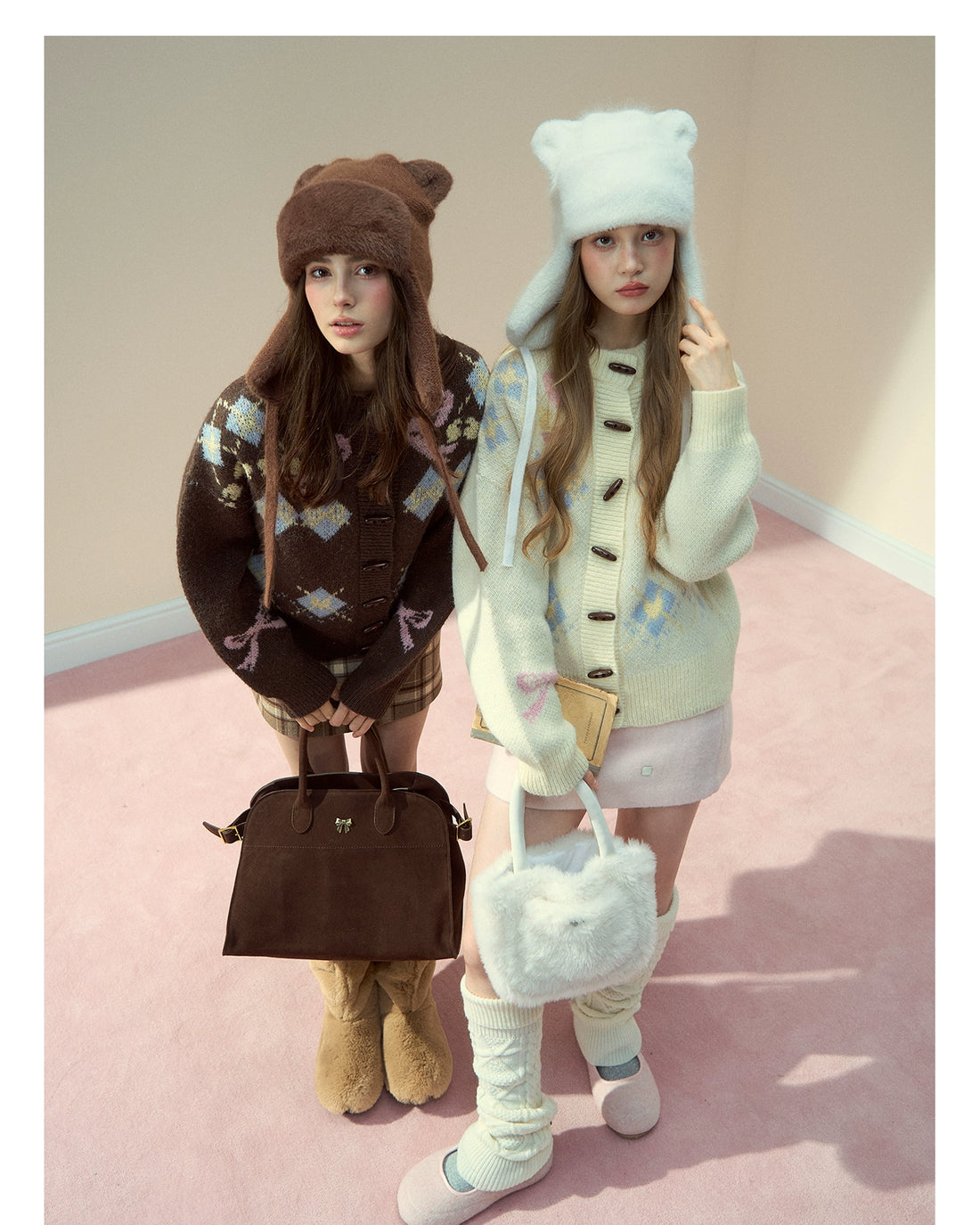 Teddy Earflap Angora-Blend Plush Hat