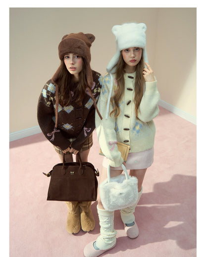 Teddy Earflap Angora-Blend Plush Hat