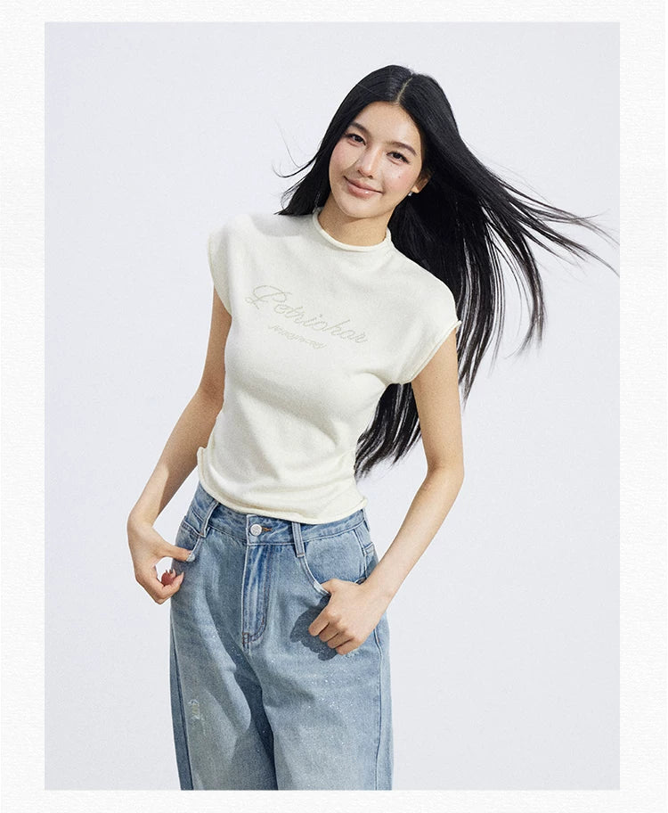 Soft Sculpt Rolled-Edge Sleeveless Knit Top