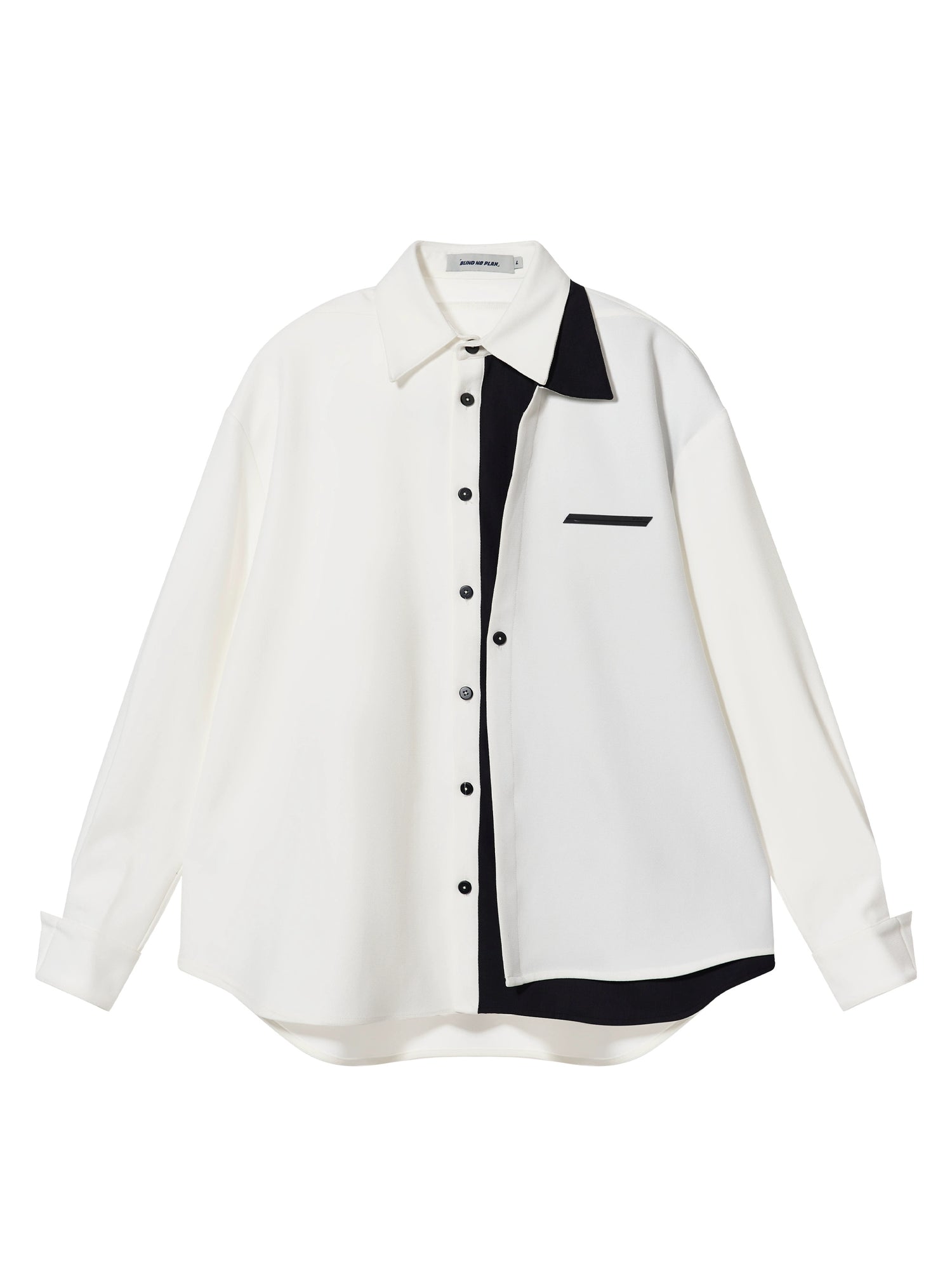 Layered Contrast Multi-Collar Asymmetric Shirt