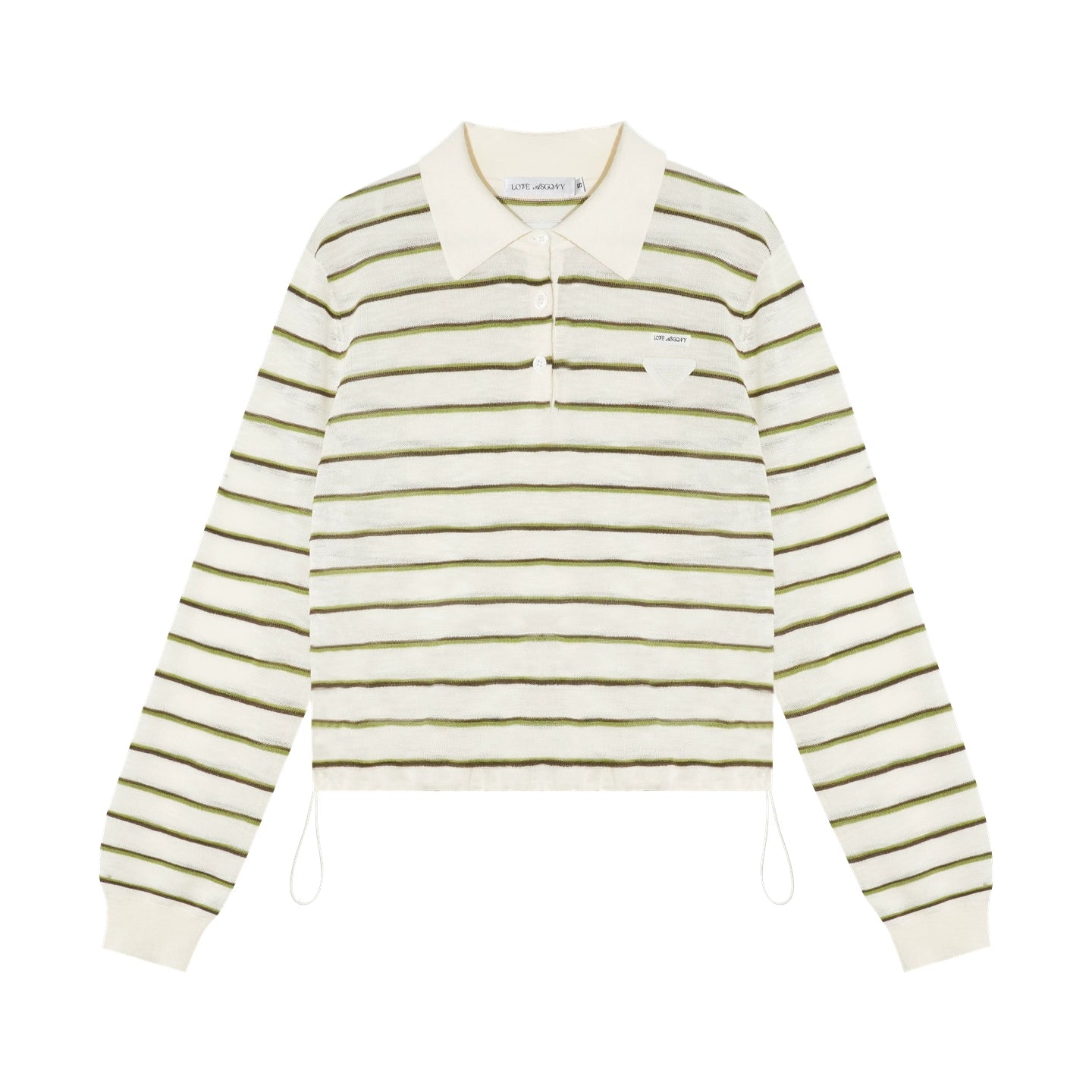 Striped Polo Drawstring T-shirt