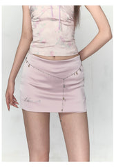 Pink & Silver A-line Mini Skirt - CHINASQUAD