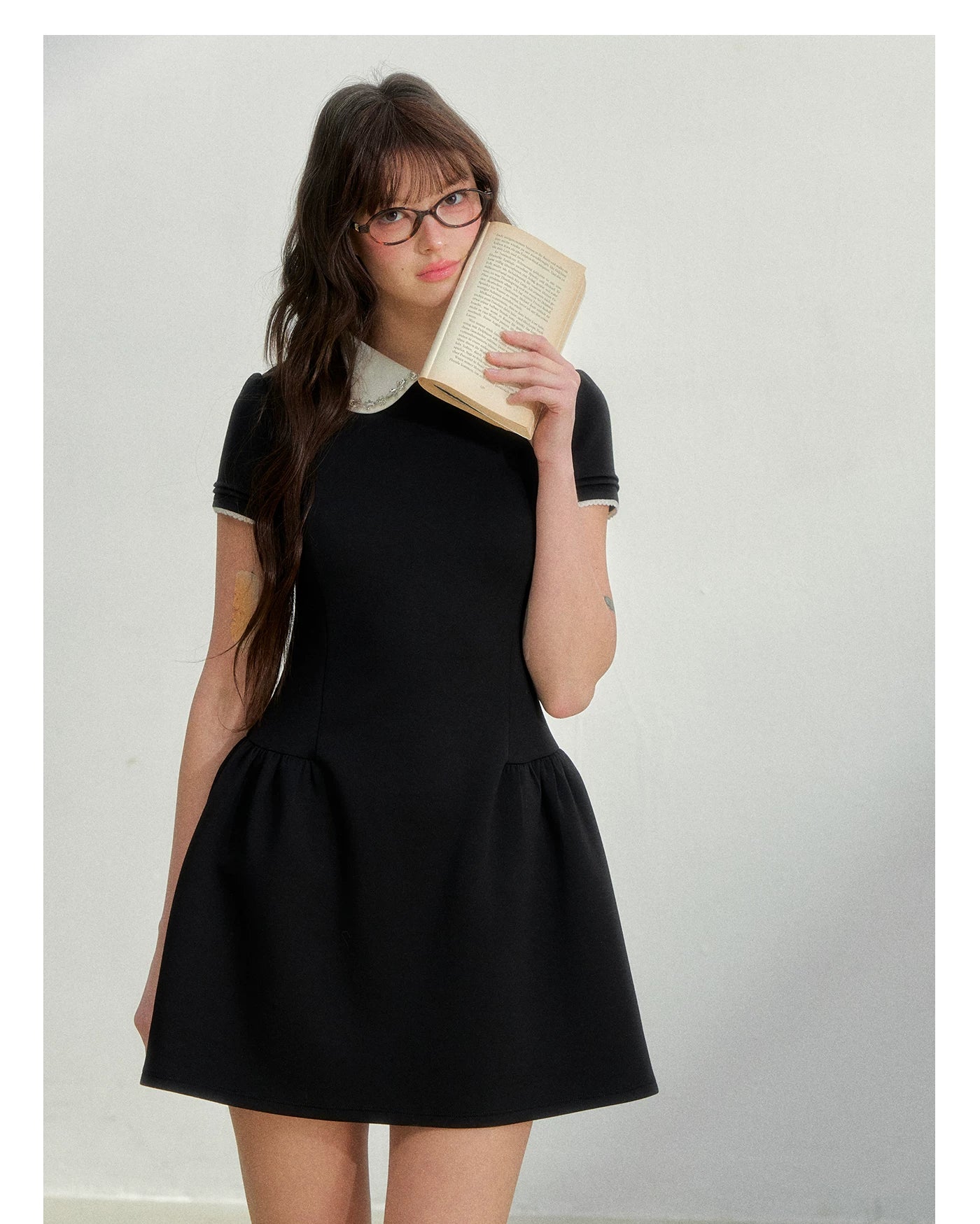 Vintage Crystal Collar Air Layer Princess Dress