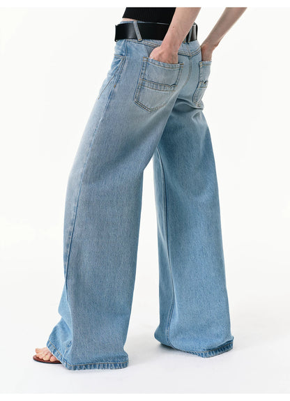 Vintage Light Wash Low-Rise Flared Jeans