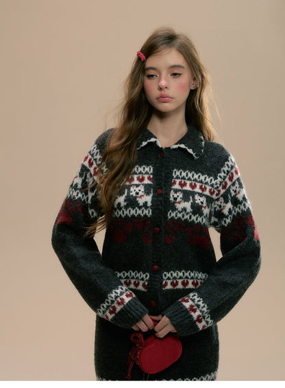 Fair Isle Westie Sweater &amp; Skirt Set - CHINASQUAD
