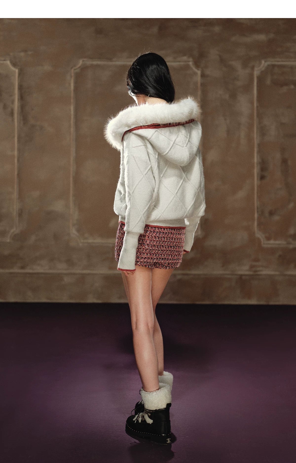 Tweed-Style A-Line Mini Skirt