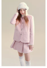 Pink Scarf Jacket & Mini Skirt Set - CHINASQUAD