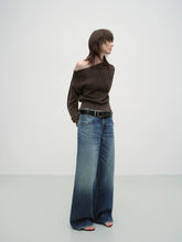 Vintage Blue Washed Wide-Leg Jeans - CHINASQUAD