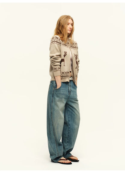 Vintage Fair Isle Wool Knit Cardigan