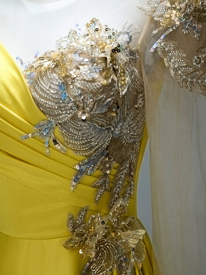 Golden Westwing Embroidered Couture Gown