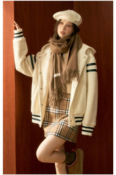White Hooded Baseball Jacket - CHINASQUAD