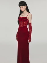 Mermaid Strap Long Velvet Bodycon Dress - CHINASQUAD