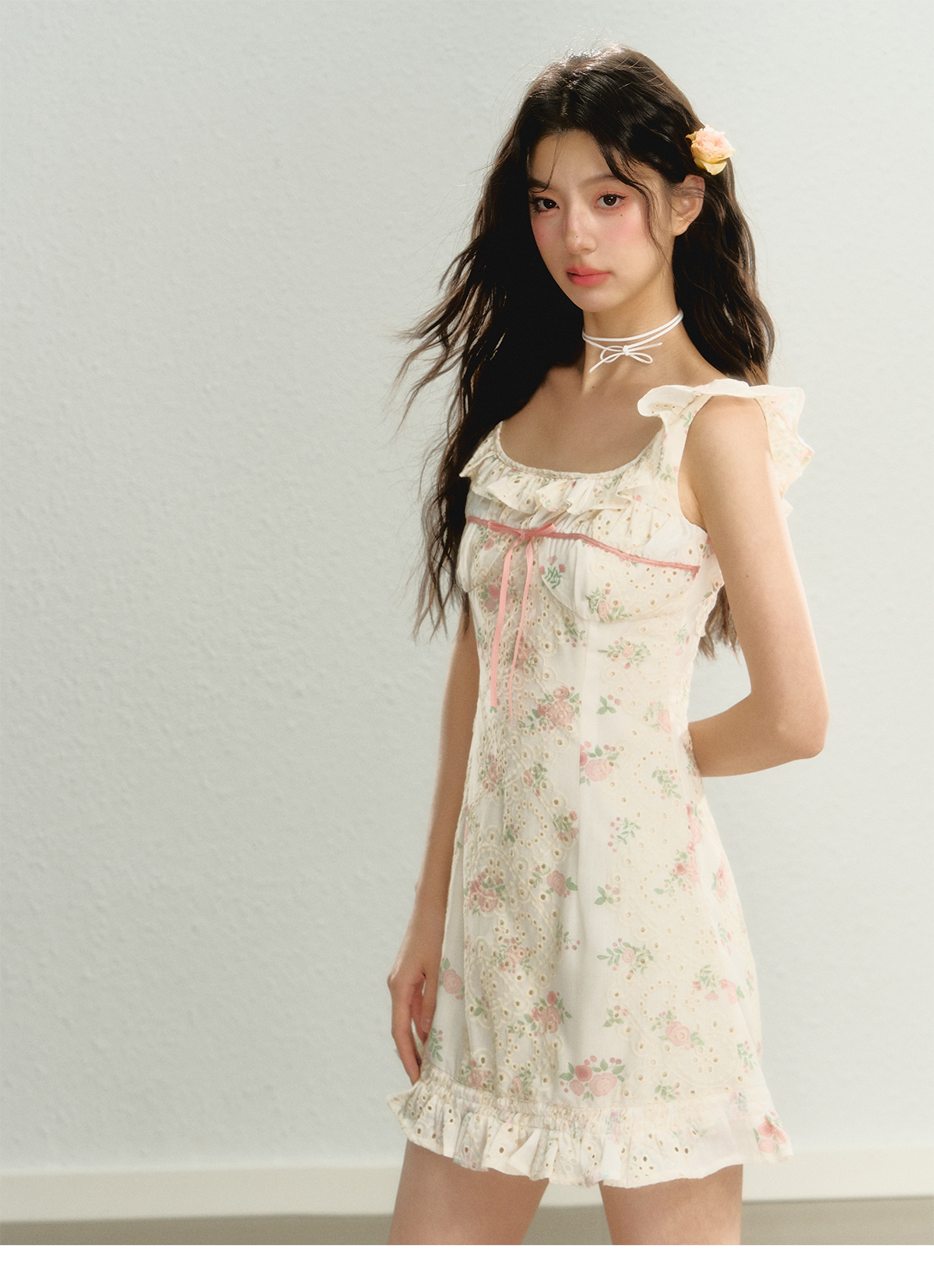 Flutter Sleeve Strap Floral Dress - CHINASQUAD