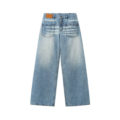 Low-Rise Wide-Leg Denim Pants