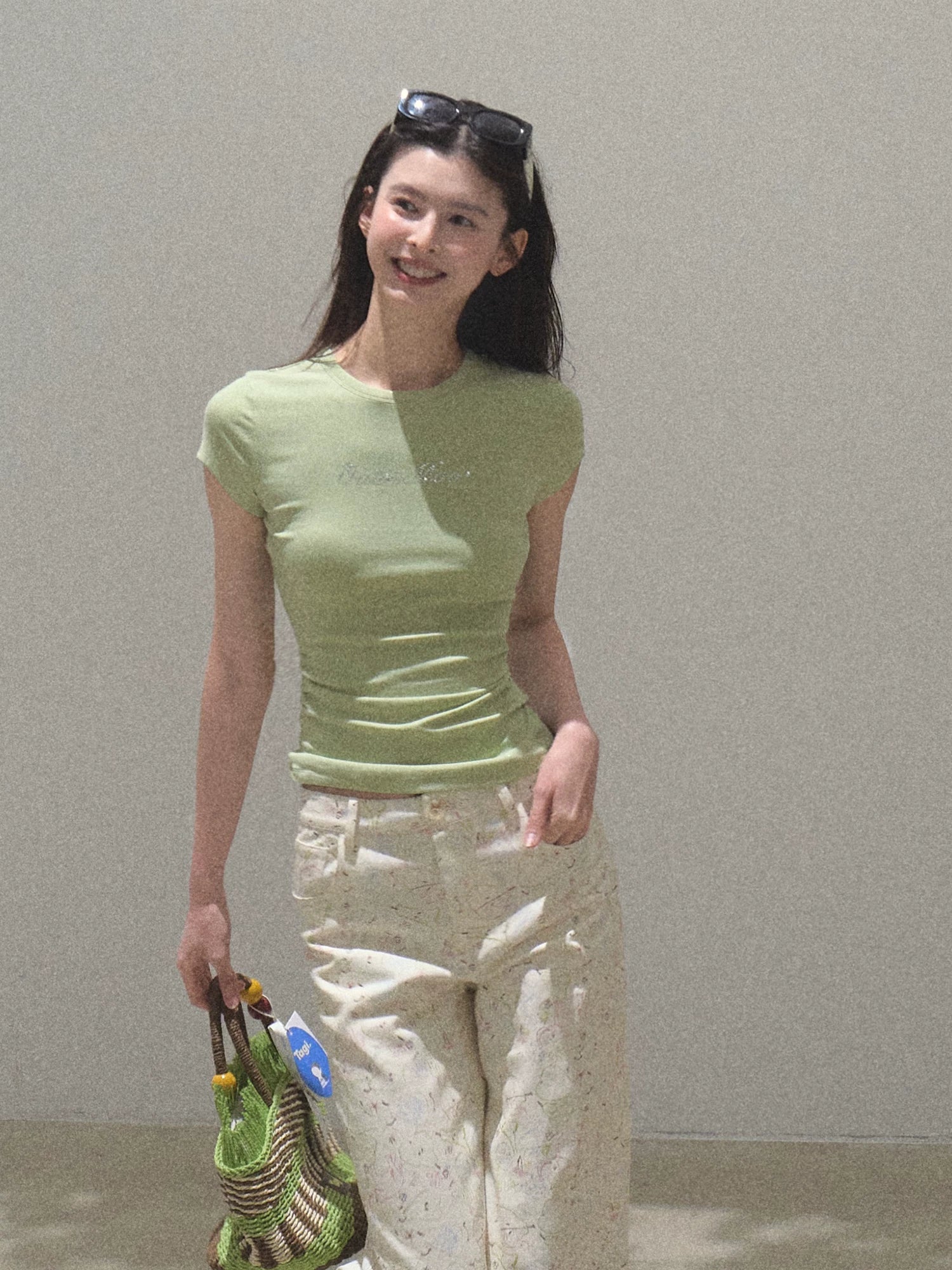 Pure Cotton Graphic Print Relaxed Pants