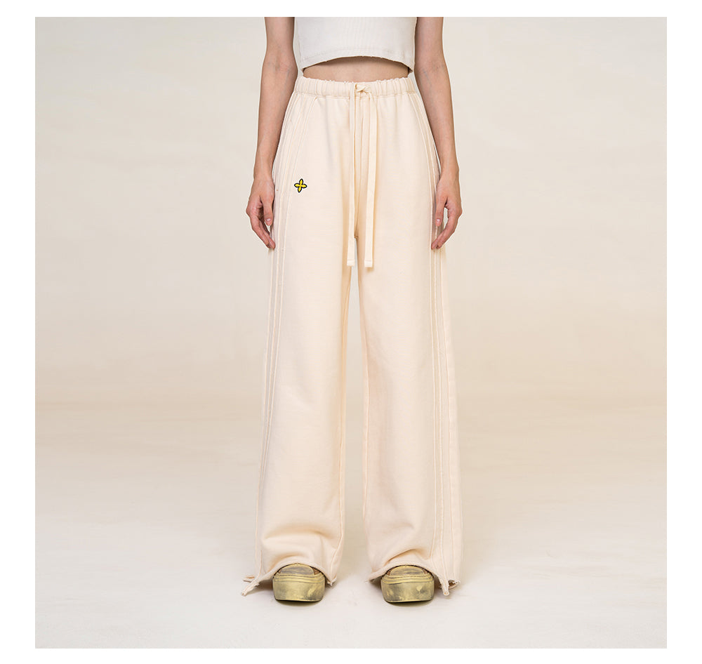 (Final Sale) Camouflage &amp; Cream-colored Wide-leg Pants - CHINASQUAD