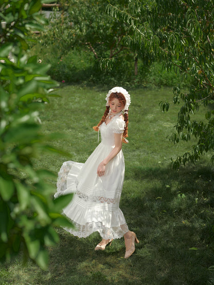 Pure White Cinderella Square-Neck Princess Dress