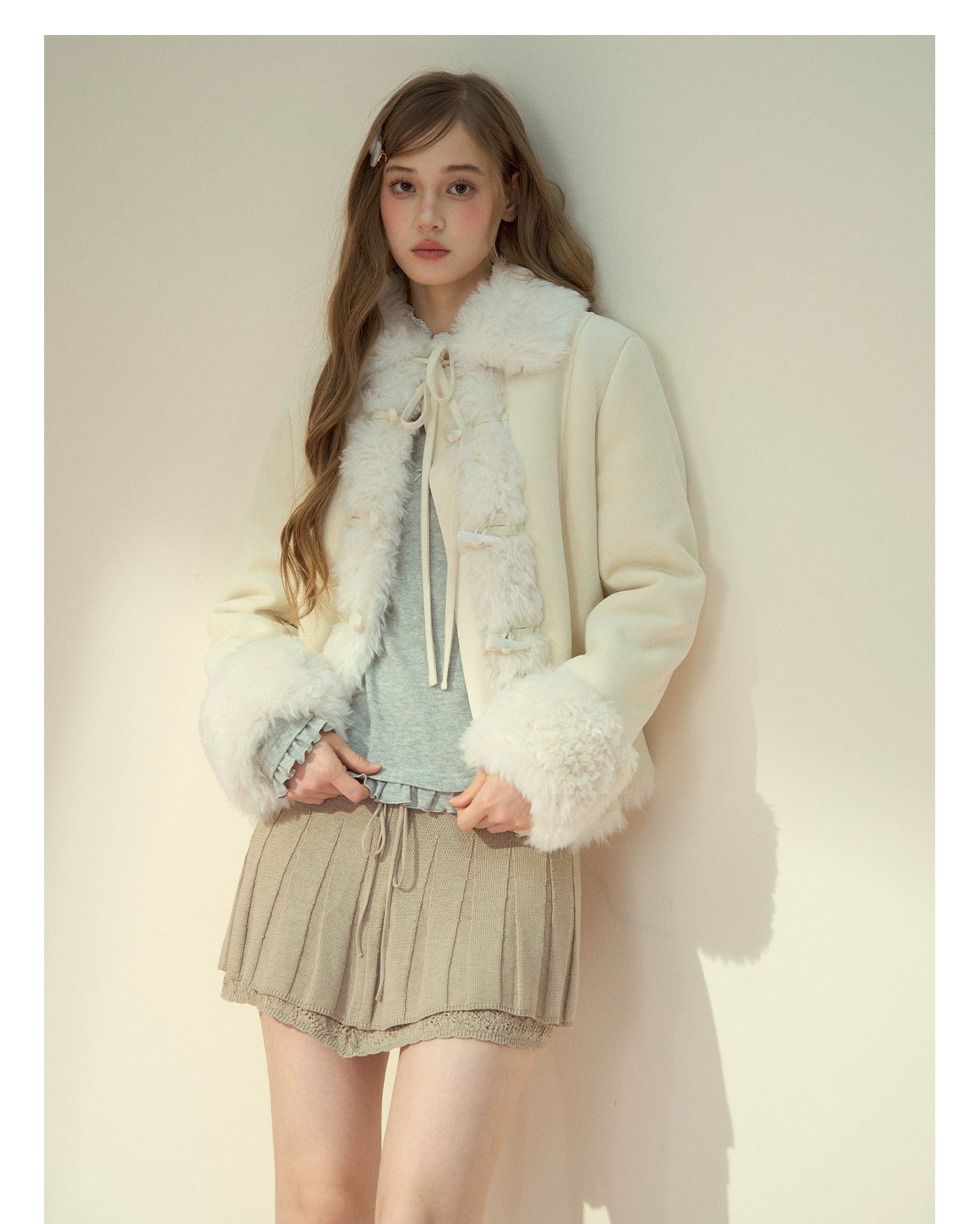 Vintage Faux Suede Shearling Toggle Jacket - CHINASQUAD