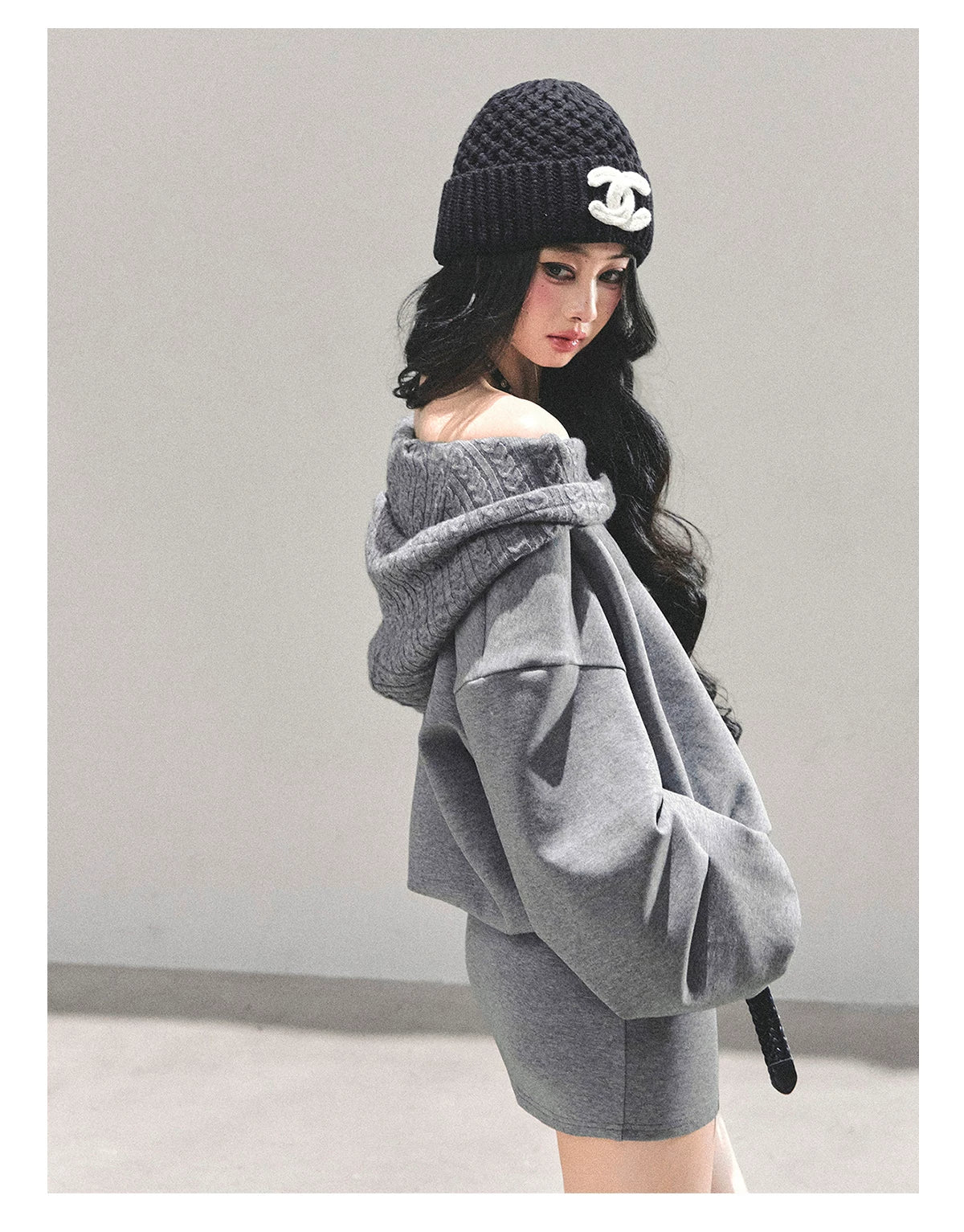 Two-Piece Oversized Hooded Sweatshirt