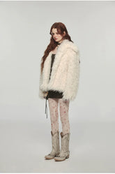 (Final Sale) Furry Long Collar Faux Fur Coat - CHINASQUAD