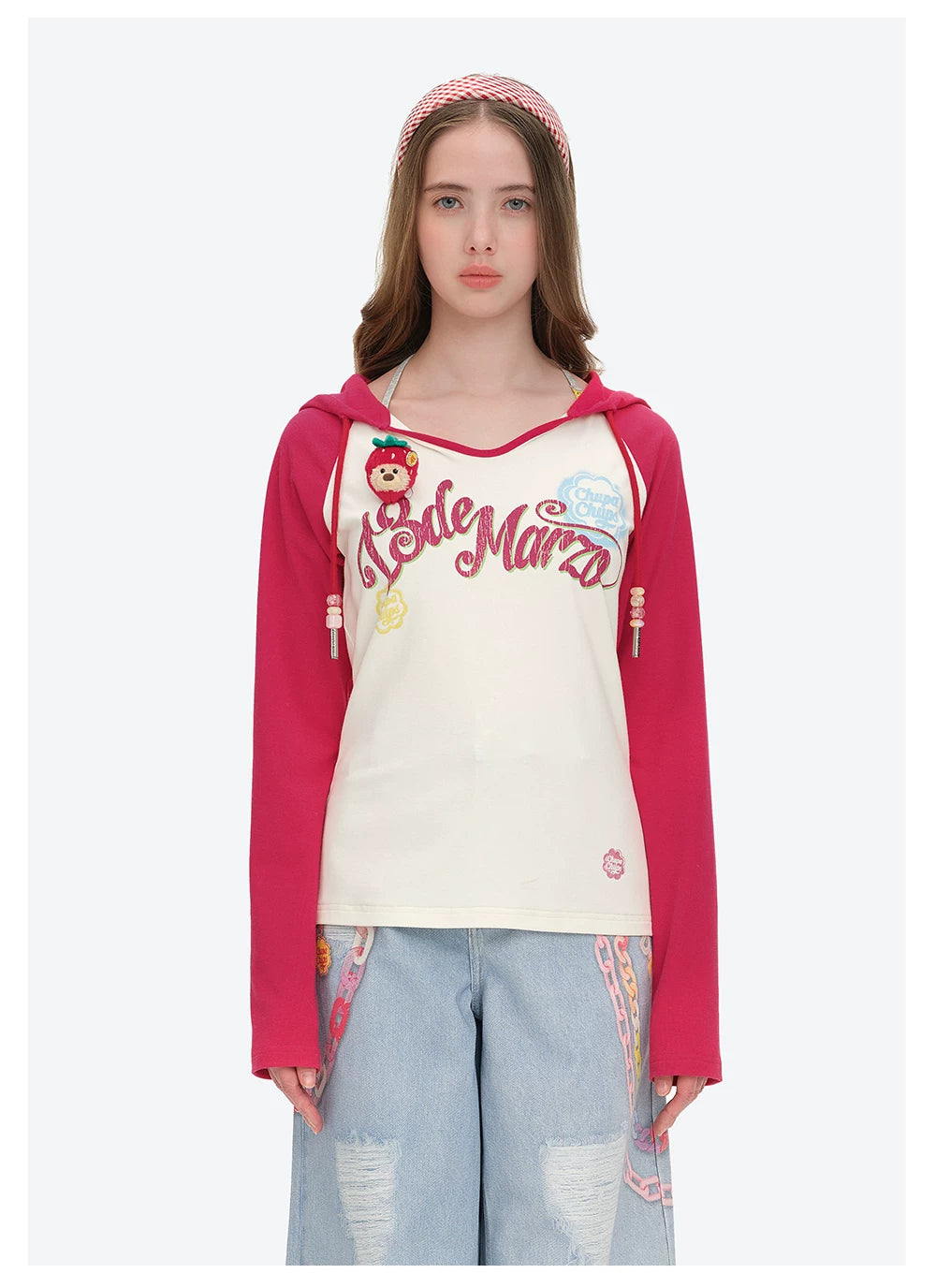 Raglan Sleeve Hooded Long Sleeve Tee